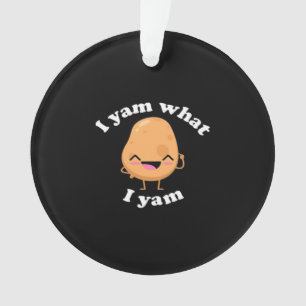 I Yam What I Yam, Cute Vegetarian Thanksgiving Pot Ornament