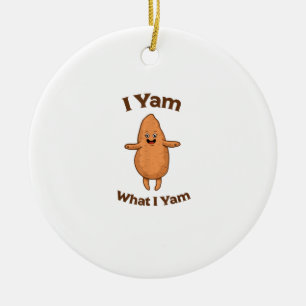 I Yam What I Yam Dancing Sweet Potato Festive Ceramic Ornament