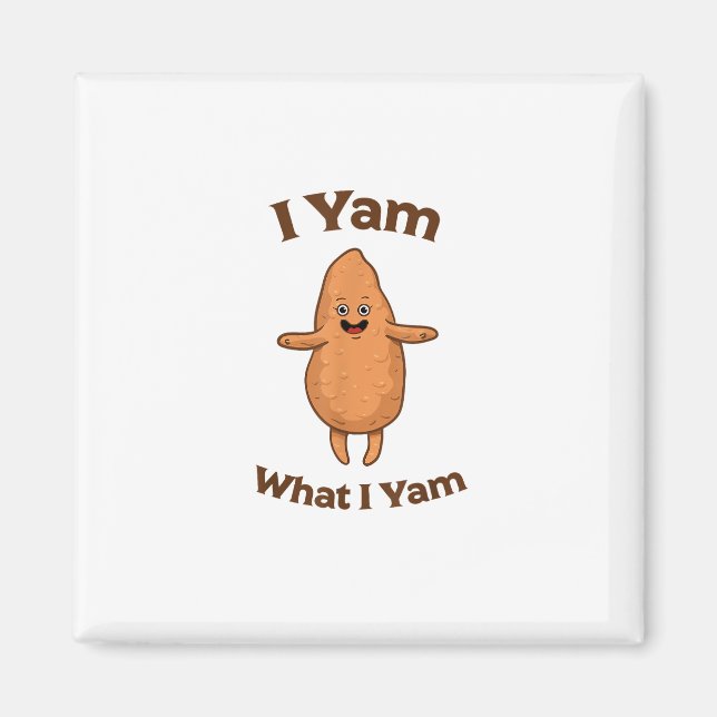 I Yam What I Yam Dancing Sweet Potato Festive Magnet (Front)