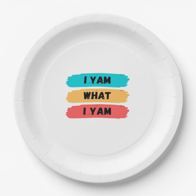 I Yam What I Yam Funny Classic Paper Plates (Front)