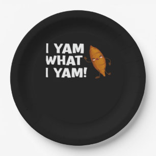 I Yam What I Yam Funny Food Lover Classic Paper Plates