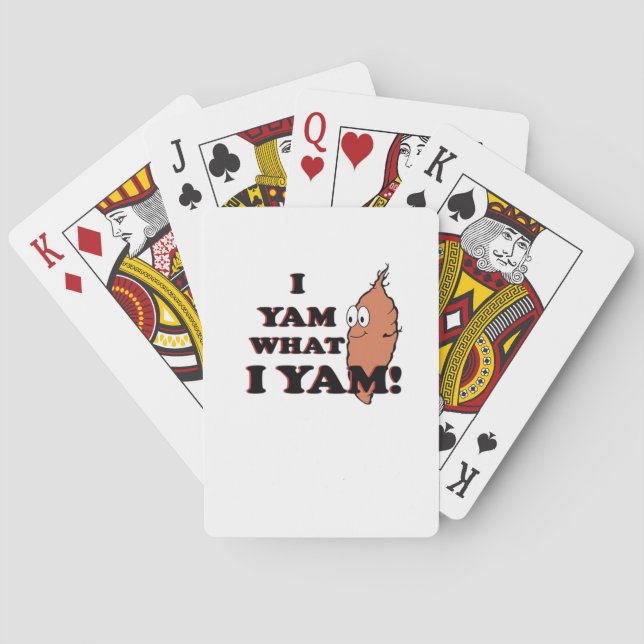 I Yam What I Yam Funny Meme Humor Poker Cards (Back)