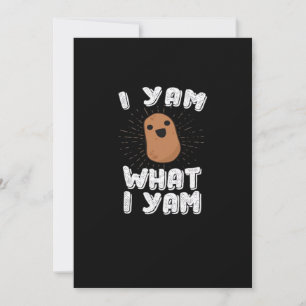 I Yam What I Yam Funny Potato Pun Thanksgiving Holiday Card