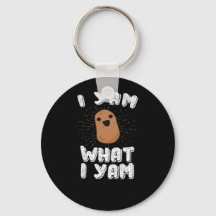 I Yam What I Yam Funny Potato Pun Thanksgiving Keychain