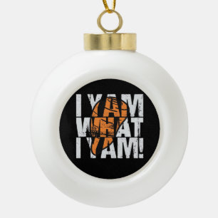 I Yam What I Yam Funny Quote Ceramic Ball Christmas Ornament