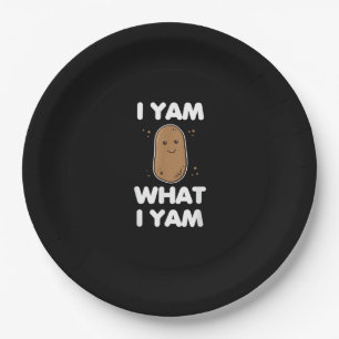 I Yam What I Yam Funny Thanksgiving Paper Plates