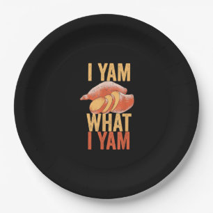 I Yam What I Yam Funny Thanksgiving Sweet Potato J Paper Plates