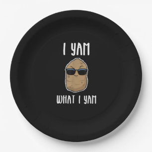I Yam What I Yam Funny Yam Sweetpotato Paper Plates