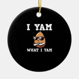 I Yam What I Yam Humorous V-Neck Ceramic Ornament