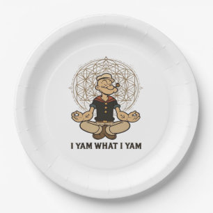 I Yam What I Yam Meme Quote Paper Plates
