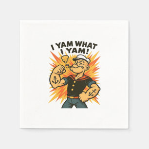 I Yam What I Yam Popeye Cartoon Quote Classic Napkins