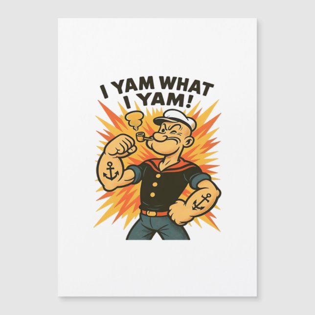 I Yam What I Yam Quote Humor Retro Feel (Front)