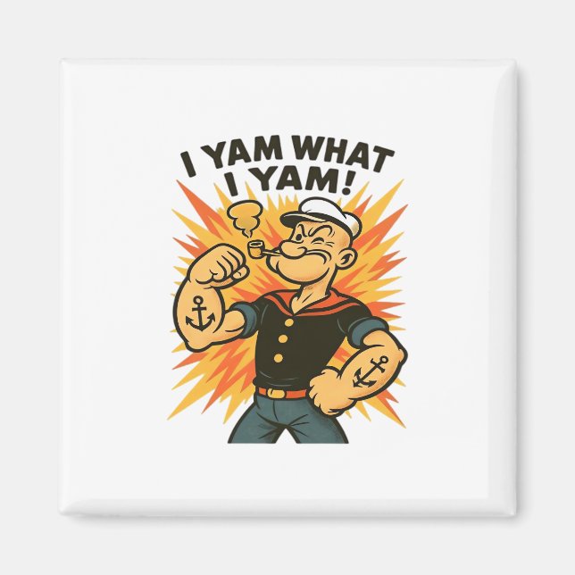 I Yam What I Yam Quote Humor Retro Feel Magnet (Front)