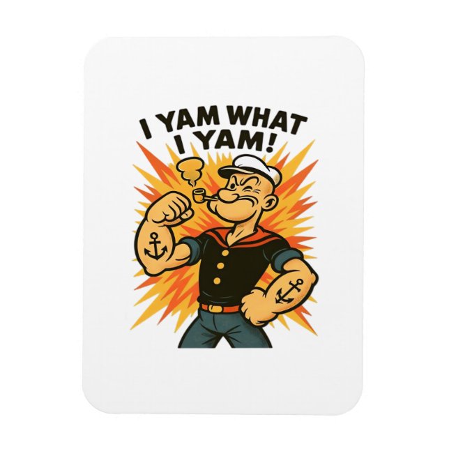 I Yam What I Yam Quote Humor Retro Feel Magnet (Vertical)