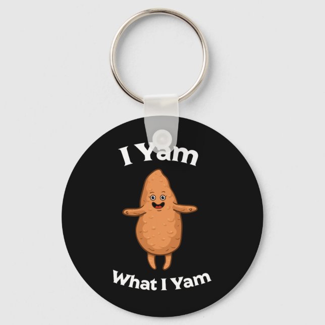 I Yam What I Yam Shirt - Dancing Sweet Potato Than Keychain (Front)