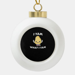 I Yam What I Yam Sweet Potato For Thanksgiving Day Ceramic Ball Christmas Ornament