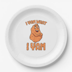 I Yam What I Yam Sweet Potato Funny Thanksgiving Paper Plates