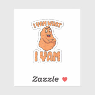 I Yam What I Yam Sweet Potato Funny Thanksgiving Sticker