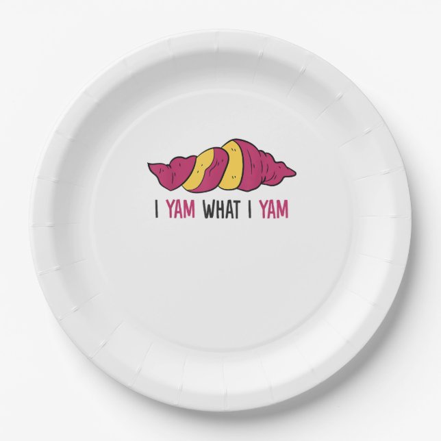 I Yam What I Yam Sweet Potato Paper Plates (Front)