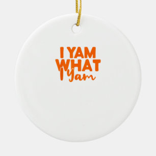 I Yam What I Yam Sweet Potato Thanksgiving Couple Ceramic Ornament