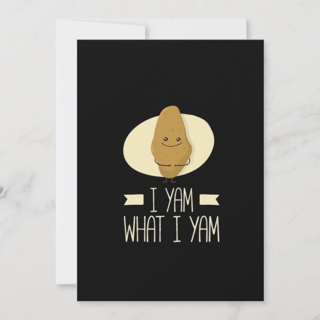 I Yam What I Yam - Sweet Potato Thanksgiving Holiday Card (Front)