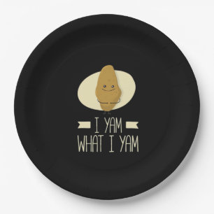 I Yam What I Yam - Sweet Potato Thanksgiving Paper Plates