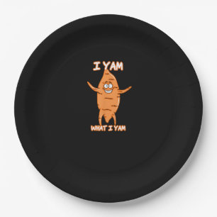 I Yam What I Yam Sweet Potato Thanksgiving Paper Plates