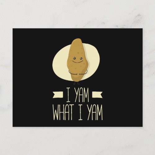 I Yam What I Yam Sweet Potato Thanksgiving  Postcard