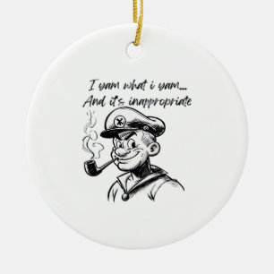 I Yam What I Yam Sweet Potato Thanksgiving Sloth Ceramic Ornament