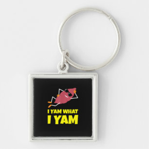 I Yam What I Yam Sweet Potato Thanksgiving Sloth D Keychain