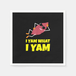 I Yam What I Yam Sweet Potato Thanksgiving Sloth D Napkins