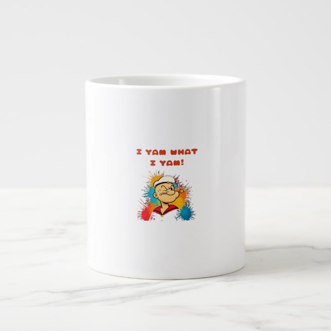 I Yam What I Yam Sweet Potato Thanksgiving Sloth Giant Coffee Mug (Front)