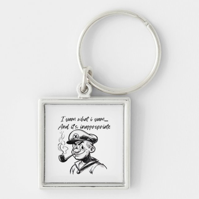 I Yam What I Yam Sweet Potato Thanksgiving Sloth Keychain (Front)