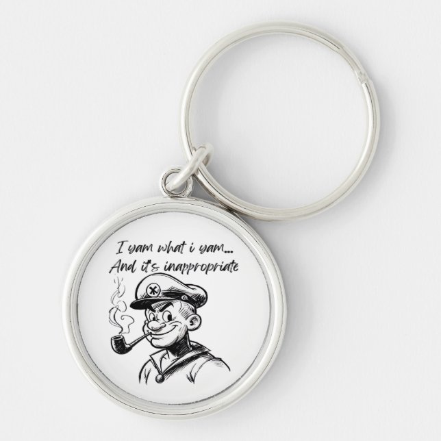 I Yam What I Yam Sweet Potato Thanksgiving Sloth Keychain (Front)