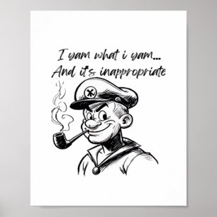 I Yam What I Yam Sweet Potato Thanksgiving Sloth Poster