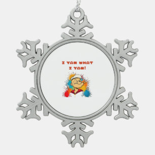 I Yam What I Yam Sweet Potato Thanksgiving Sloth Snowflake Pewter Christmas Ornament