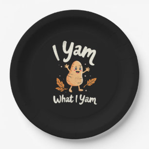 I Yam What I Yam Sweet Potatoes Thanksgiving Famil Paper Plates