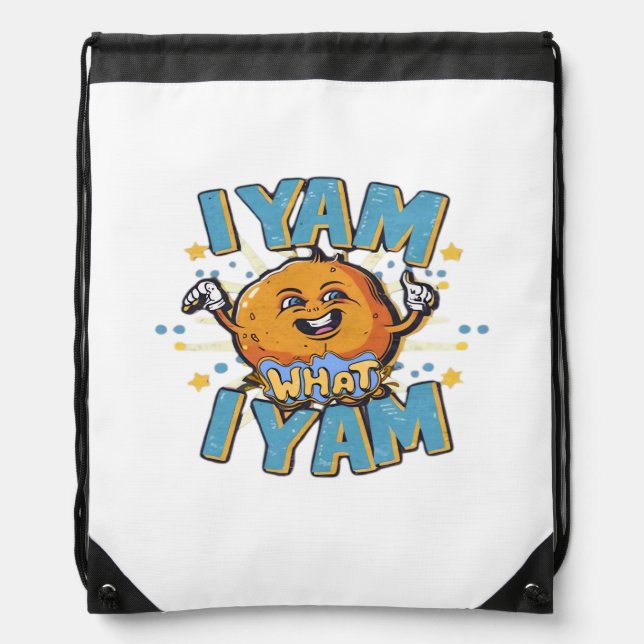 I Yam What I Yam Thanksgiving Cozy Vibe Drawstring Bag (Front)