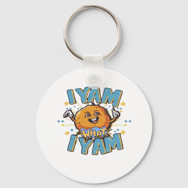 I Yam What I Yam Thanksgiving Cozy Vibe Keychain (Front)