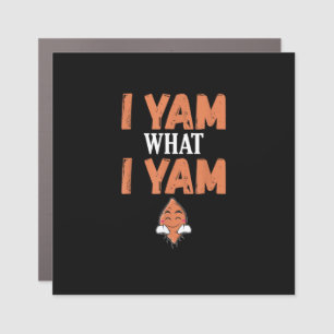 I Yam What I Yam Thanksgiving Turkey Day Funny Car Magnet
