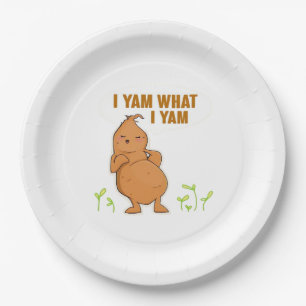 I Yam What I Yam Trendy Basic Paper Plates