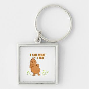 I Yam What I Yam Trendy Simple Mood Keychain