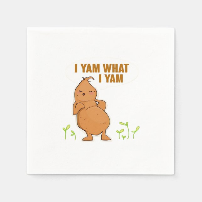I Yam What I Yam Trendy Simple Mood Napkins (Front)