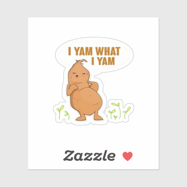 I Yam What I Yam Trendy Simple Mood Sticker (Sheet)