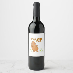 I Yam What I Yam Trendy Simple Mood Wine Label
