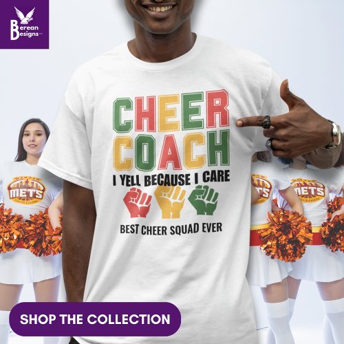 I Yell Because I Care CHEER COACH Funny Custom T_Shirt