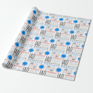 IAD, Washington DC Travel The World By Air Pattern Wrapping Paper