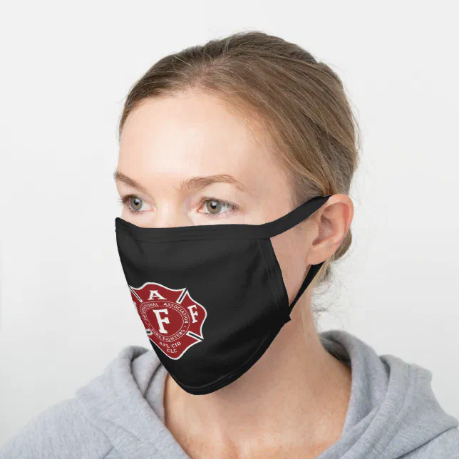 IAFF Maltese Cross Black Cotton Face Mask Zazzle