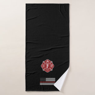 IAFF Thin Red Line Cross Bath Towel