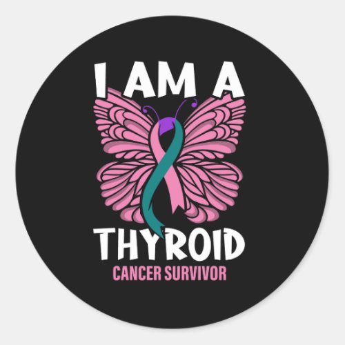 iam a thyroid cancer survivor classic round sticker